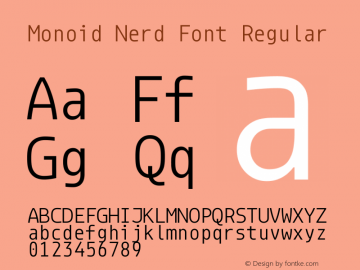 Monoid Regular Nerd Font Complete Version 0.61;Nerd Fonts 2.1. Font Sample