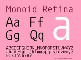 Monoid Retina Version 0.62 Font Sample