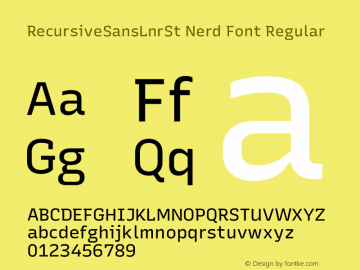 Recursive Sn Lnr St Nerd Font Complete Version 1.066;hotconv 1.0.115;makeotfexe 2.5.65600; ttfautohint (v1.8.3)图片样张