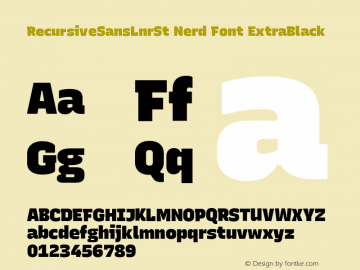 Recursive Sn Lnr St XBk Nerd Font Complete Version 1.066;hotconv 1.0.115;makeotfexe 2.5.65600; ttfautohint (v1.8.3)图片样张