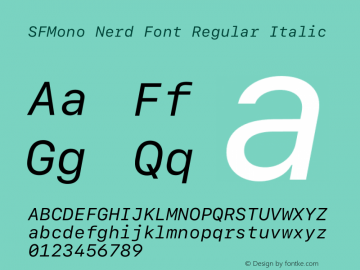 SF Mono Regular Italic Version 16.0d2e1 Font Sample