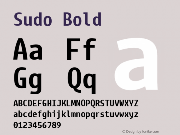 Sudo Bold Version 0.050 Font Sample