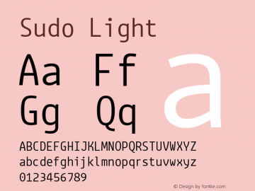Sudo Light Version 0.050 Font Sample