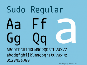 Sudo Regular Version 0.050 Font Sample