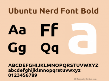 Ubuntu Bold Nerd Font Complete 0.83 Font Sample