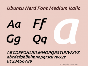 Ubuntu Medium Italic Nerd Font Complete 0.83 Font Sample