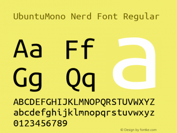 Ubuntu Mono Nerd Font Complete Version 0.80图片样张