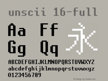 unscii-16-full Version 1.0 Font Sample