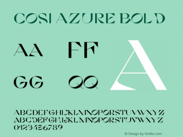 Cosi Azure Bold Version 1.000;hotconv 1.0.109;makeotfexe 2.5.65596 Font Sample