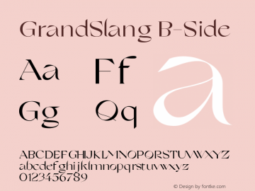 GrandSlang B-Side Version 1.000;hotconv 1.0.109;makeotfexe 2.5.65596图片样张