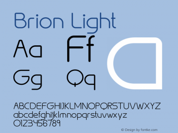 Brion Light Regular 1.0 Font Sample