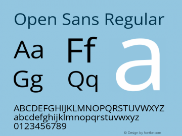 Open Sans Regular Version 3.000 Font Sample