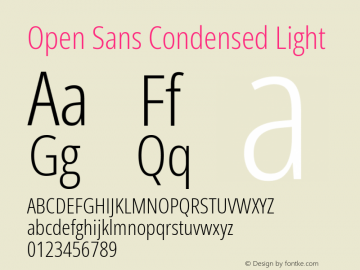 Open Sans Condensed Light Version 3.000; ttfautohint (v1.8.3)图片样张