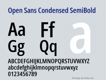 Open Sans Condensed SemiBold Version 3.000; ttfautohint (v1.8.3)图片样张