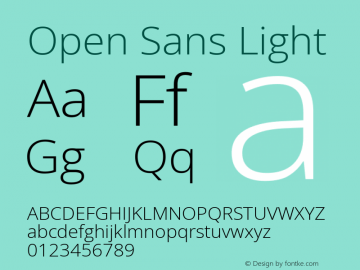 Open Sans Light Version 3.000; ttfautohint (v1.8.3)图片样张