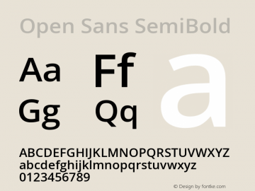 Open Sans SemiBold Version 3.000; ttfautohint (v1.8.3)图片样张