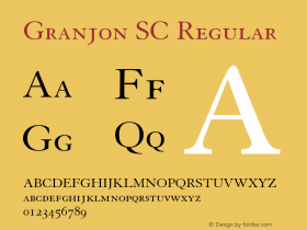 Granjon SC Regular V.1.0 Font Sample