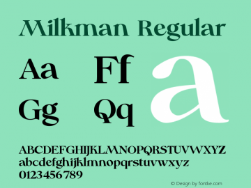 Milkman Version 1.003;Fontself Maker 3.5.2 Font Sample