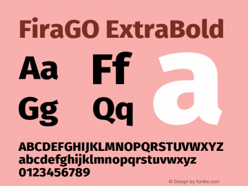 FiraGO ExtraBold Version 1.001 Font Sample