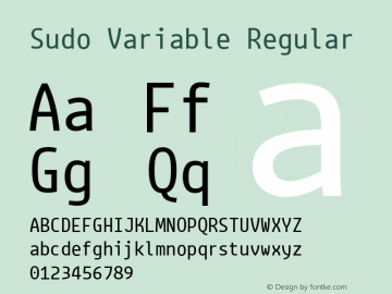 Sudo Variable Version 0.052 Font Sample