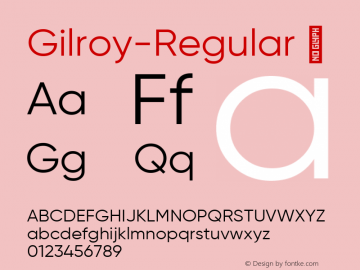 ☞Gilroy-Regular Version 1.000;PS 001.000;hotconv 1.0.88;makeotf.lib2.5.64775;com.myfonts.easy.radomir-tinkov.gilroy.regular.wfkit2.version.4BUN Font Sample