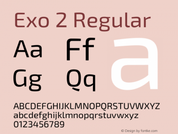 Exo 2 Regular Version 2.000 Font Sample