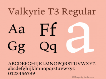 Valkyrie T3 1.115 Font Sample