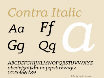 Contra Italic 0.7图片样张