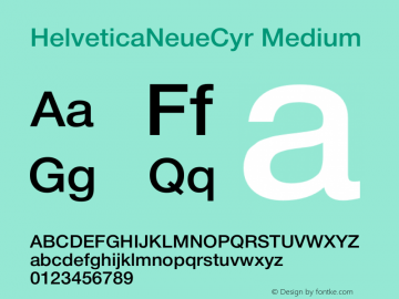 HelveticaNeueCyr-Medium 001.000 Font Sample