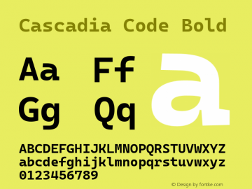 Cascadia Code Bold Version 2102.003; ttfautohint (v1.8.3)图片样张