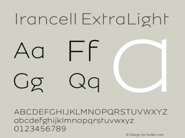 Irancell ExtraLight Version 1.000; ttfautohint (v1.6) Font Sample