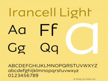Irancell Light Version 1.000; ttfautohint (v1.6) Font Sample