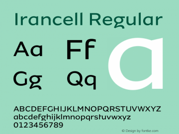 Irancell Regular Version 1.000; ttfautohint (v1.6) Font Sample