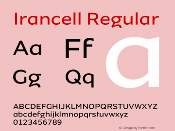 Irancell Regular Version 1.000; ttfautohint (v1.6) Font Sample