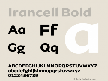 Irancell Bold Version 1.000; ttfautohint (v1.6) Font Sample