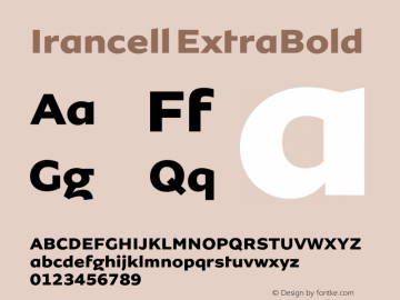 Irancell ExtraBold Version 1.000; ttfautohint (v1.6) Font Sample