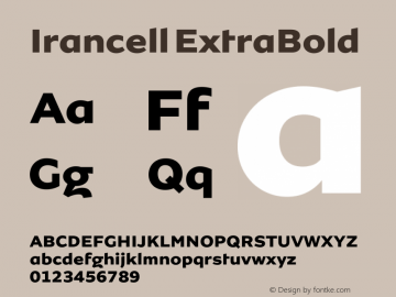 Irancell ExtraBold Version 1.000; ttfautohint (v1.6) Font Sample
