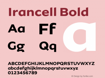 Irancell Bold Version 1.000; ttfautohint (v1.6)图片样张