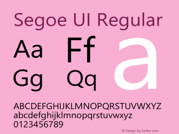 Segoe UI Version 5.62 Font Sample