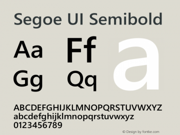 Segoe UI Semibold Version 5.62 Font Sample