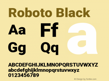 Roboto Black Regular Version 2.137; 2017图片样张