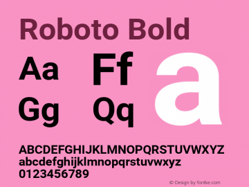 Roboto Bold Version 2.137; 2017 Font Sample