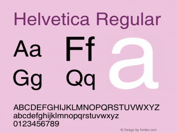 Helvetica Version 1.3 (Hewlett-Packard) Font Sample