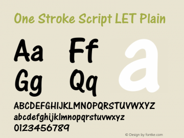 One Stroke Script LET  Font Sample