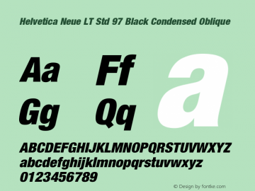 HelveticaNeueLTStd-BlkCnO OTF 1.029;PS 001.000;Core 1.0.33;makeotf.lib1.4.1585 Font Sample