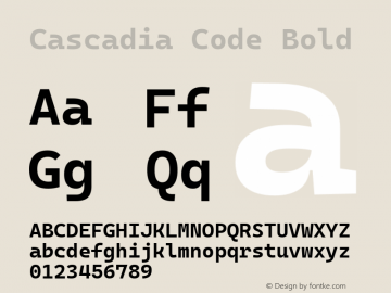 Cascadia Code Bold Version 2102.025; ttfautohint (v1.8.3)图片样张