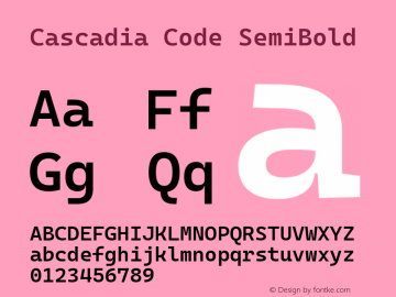 Cascadia Code SemiBold Version 2102.025; ttfautohint (v1.8.3)图片样张