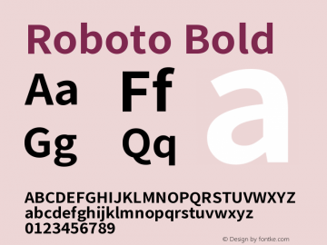 Roboto Bold Version 2.138; 2017 Font Sample