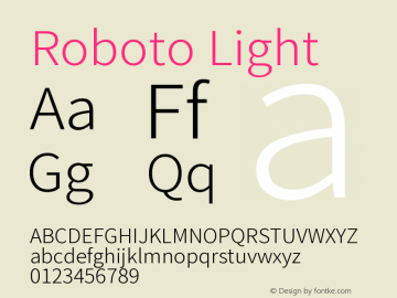 Roboto Light Version 2.138; 2017图片样张