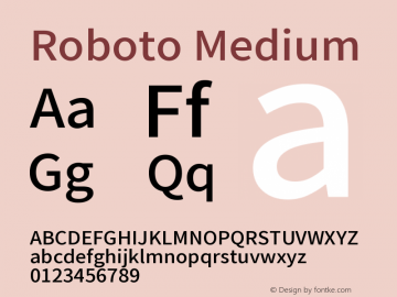 Roboto Medium Version 2.138; 2017图片样张